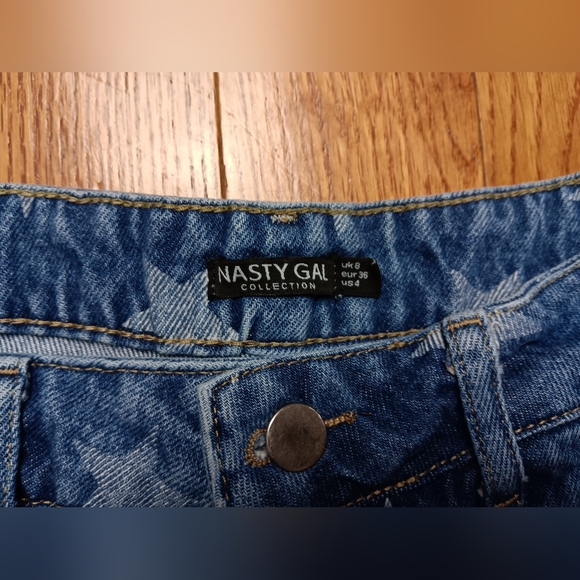 Nasty Gal Star Print High Rise Jeans Denim - Picture 8 of 8